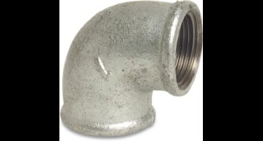 Knie Gietijzer Mega 90° Verzinkt 3/4" Binnendraad Nr. 90