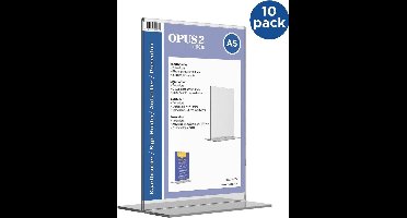 Kaarthouder T-standaard OPUS 2 A5 acryl - 10 stuks