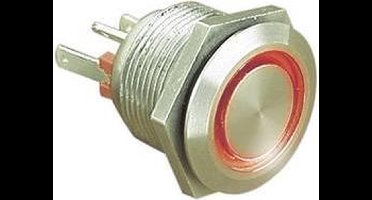 Bulgin MPI002/28/RD MPI002/28/RD Vandalismebestendige druktoets 24 V/DC 0.05 A 1x uit/(aan) Moment Rood (Ø x l) 22 mm x