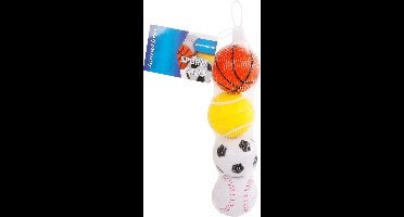 Gametime Stressballen Sport 6 Cm Schuim 4 Stuks