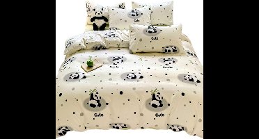 3-Delige Dekbedovertrekset: Schattige Cartoon Panda Print - 135x200cm