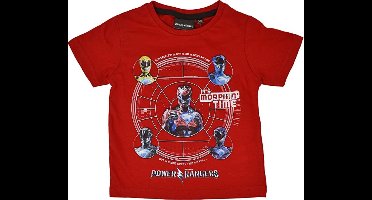 Power Rangers - T-shirt - Model "It's Morphin' Time!" - Rood - 98 cm - 3 jaar - 100 % Katoen