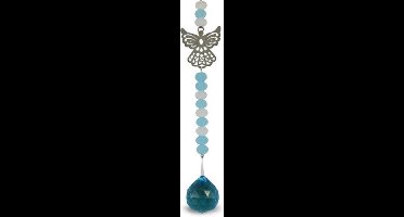 Suncatcher Engel - Hangend Kristal met Engel - Blauw Raamkristal Angel