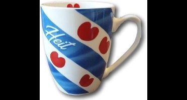 Mok/beker met de Friese tekst : Heit (pappa) en met Friese vlag.