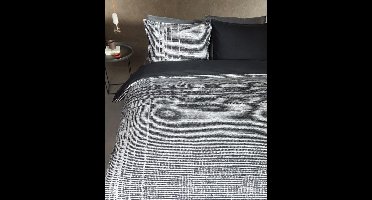 VT Wonen Check XL Dekbedovertrek - Flanel - Tweepersoons - 200x200/220 cm - Black
