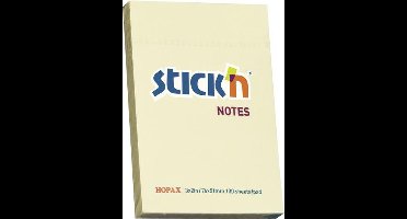Stick'n sticky notes - 76x51mm, pastel geel, 100 memoblaadjes