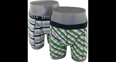 Apollo boxershorts multicheck groen