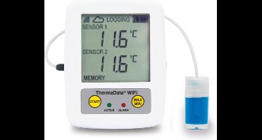 ETI - Wi-FI Medicijnkoelkast Thermometer - Pharmacie Temperatuurlogger - Max/Min - Email Alarmen - 1 externe voeler en 1 interne voelers