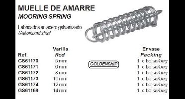 Ligplaats demper gegalvaniseerd (stang 8mm) (GS61172)