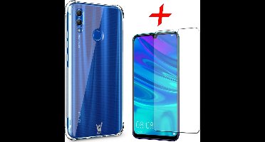 Hoesje geschikt voor Huawei P Smart 2019 - Anti Shock Proof Siliconen Back Cover Case Hoes Transparant - Tempered Glass Screenprotector