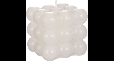 Bubble kaars white 8x8x8cm