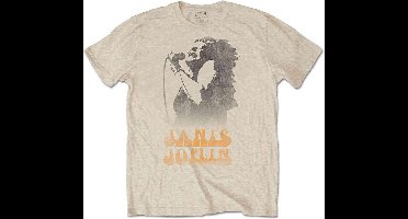 Janis Joplin - Working The Mic Heren T-shirt - M - Creme