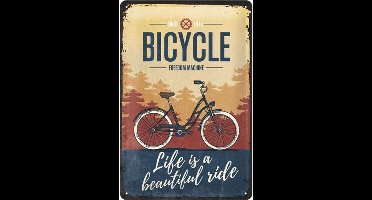 Metalen Wandbord - Bicycle freedom machine  20x30 cm