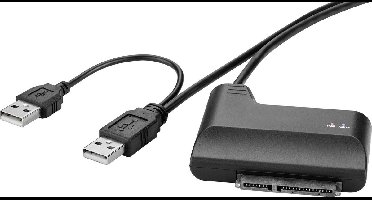 Renkforce HDD/ SSD Adapter [1x USB-A 2.0 stekker - 1x SATA-combi-stekker 15+7-polig] 0.30 m Vergulde steekcontacten
