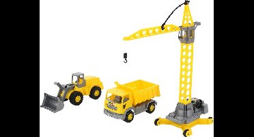 Wader constructieset 3-delig met kraan - kiepwagen - bulldozer
