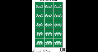 Pictogram sticker E036 Overlevingsboot - 50x50mm 15 stickers op 1 vel