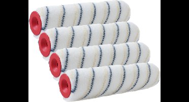 Sorex Muur vacht anti- Set van 4x stuks -spat verfroller nylon pluisvrij - 6,2 x 18 cm - Verfspullen - Schilderen