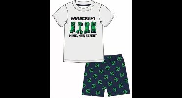 Minecraft Short Pyjama - 100% Katoen. Maat 116 cm / 6 jaar - met 1 Stylus Pen.