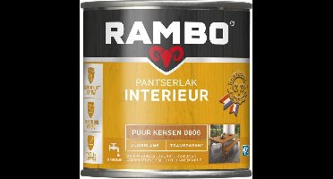 Rambo Pantserlak Interieur - Transparant Zijdeglans - Houtnerf Zichtbaar - Puur Kersen - 0.75L