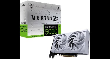 MSI NVIDIA GeForce RTX 5060 8G VENTUS 2X OC WHITE - Videokaart - 8GB - GDDR7 - PCIe 5.0 - 1x HDMI 2.1 - 3x DisplayPort 2.1