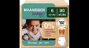 BAMBO Nature Luierbroekjes - Maat 6 (15+ kg) - 90 stuks Maandbox - 0% onnodige toevoegingen - Ideaal voor de gevoelige huid - Nordic Swan Ecolabel