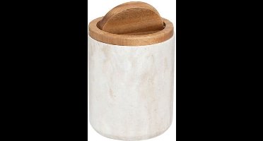 5Five Como Tafel afvalemmer met deksel - Marmereffect - 1,5L - Beige