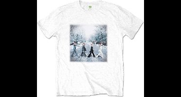 The Beatles - Abbey Christmas Heren T-shirt - XL - Wit