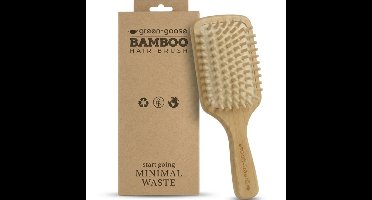 green-goose Bamboe Haarborstel XL - 25cm - Massageknoppen - Grote haarborstel - Duurzame Borstel