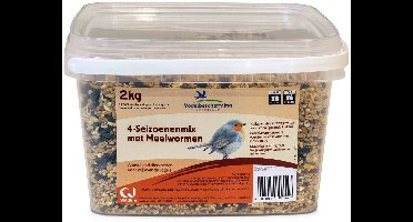 4-Seizoenenmix met Meelwormen 2kg - Vogelbescherming Nederland