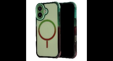 Selencia Hoesje - Geschikt voor Apple iPhone 17 - Gradient Backcover - Groen / Bruin