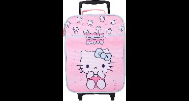 Hello Kitty Made To Roll Trolley Koffer - Handbagage Kind - Softcase - 14 Liter - 47 x 31 x 14 cm - Roze
