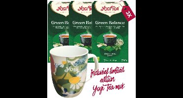 Yogi Tea Green Balance Bio - 3 pakjes - inclusief limited edition Yogi Tea mok