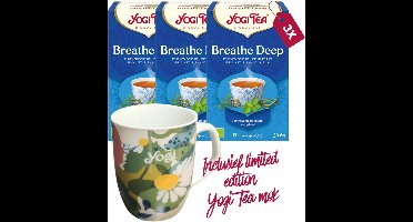 Yogi Tea Breathe Deep Bio - 3 pakjes - inclusief limited edition Yogi Tea mok