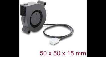 Delock Radial Fan / Blower Fan 12 V DC 50 x 50 x 15 mm with 3 pin fan connector, black