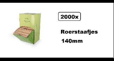 2000x Roerstaafjes in dispenser - 140mm - koffie thee festival kantoor thema party feest roer staafje