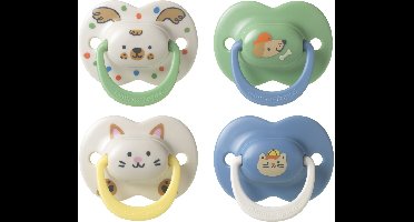 Tommee Tippee Ultimate Fit-fopspeen - 18-36 maanden - 4 stuks - orthodontische symmetrische speen voor baby's- 100% BPA-vrij silicone - Blauw deco