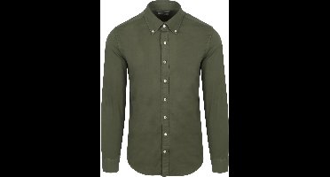 King Essentials The Tommy Overhemd Olijfgroen - Maat S - Heren
