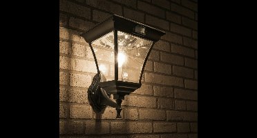 Solar wandlamp buiten 'London' - Met bewegingssensor - IP44 - Warm wit licht (3000K) - 200 lumen - Tuinverlichting op zonne-energie