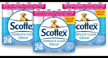 3 x Scottex - Toiletpapier - 2-laags - 24 Rollen - Bulkverpakking - 3 stuks