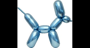 100 Chrome Modelleer Ballonnen blauw.
