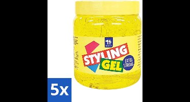 5 x Hegron - Styling Haargel - Extra Strong - Voor Sterke Fixatie - 500 ml - Styling Gel - Haargel - Extra Strong - Haartype - Fixatie
