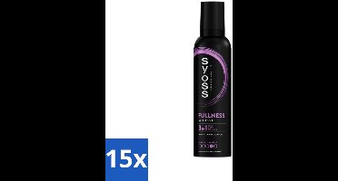 15 x Syoss - Fullness - Haarmousse - Lichtgewicht Volume - 250 ml - Haarmousse Volume - Haarmousse Voor Volume - Haarmousse Voor Fijn Haar - Haarmousse Voor Futloos Haar - Haarmousse Voor Salonlook