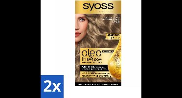 2 x SYOSS - Oleo Intense 7-58 Cool Beige Blond - Haarverf - Zonder Ammoniak - Grijsdekking - Langdurige Kleur - Permanente Haarkleuring - Haarkleur - Olie-formule - Ammoniakvrij - Grijsdekking