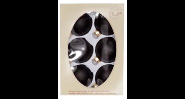 Cosy @ Home - Kerstbal - Glas - Zwart - Mat - D7cm - set/6