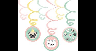 Amscan by Riethmuller - Riethmüller - Hello Pets - Swirl decoratie (6 stuks)