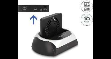 Delock USB 10 Gbps Docking Station for 2.5″ / 3.5″ SATA HDD / SSD or M.2 NVMe PCIe or SATA SSD with fan
