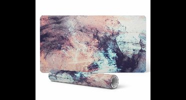 Moderne vinyl toetsenbordmat met abstract penseelchaospatroon, 90x45 cm