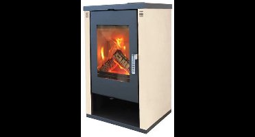 MaxxHome Moderne houtkachel - 9 kW - 57x47x93cm - Geschikt voor ruimtes tot 200 m³ - champagne