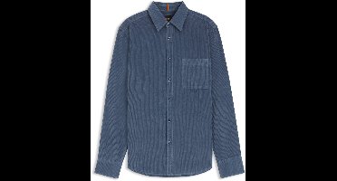BOSS Orange Overshirt Blauw Corduroy Relegant 10260285 02 50548976/495