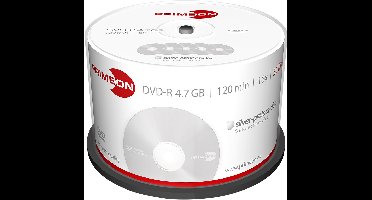 Primeon 2761204 DVD-R disc 4.7 GB 50 stuk(s) Spindel Mat zilver oppervlak